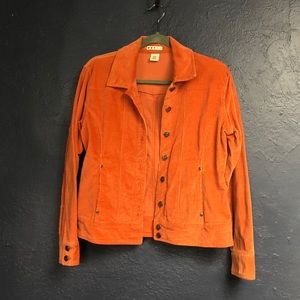 Orange Corduroy jean jacket